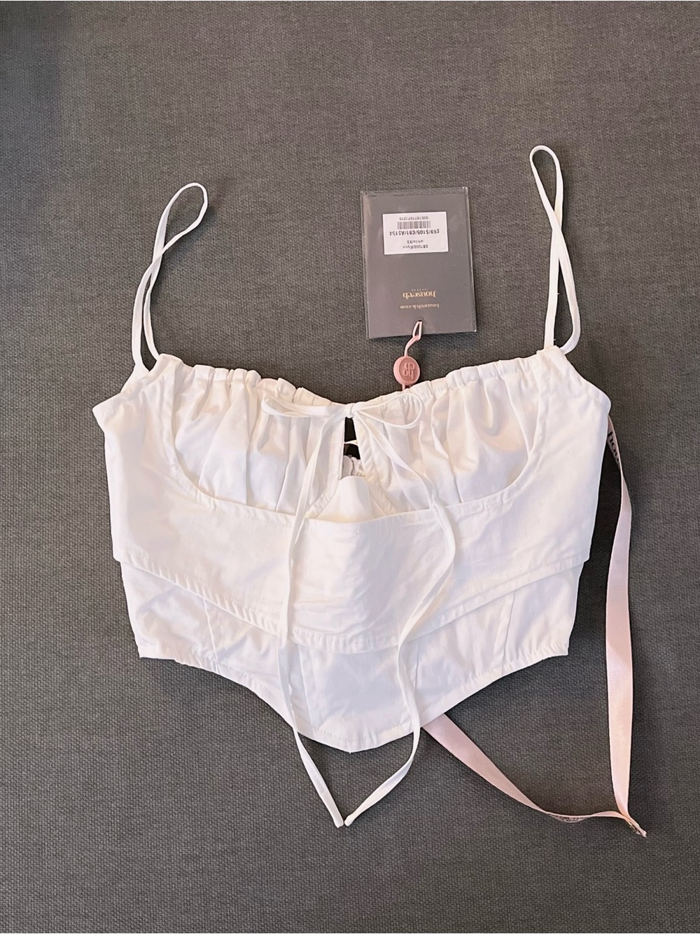 White Corset Crop Cami Tank Top by House of CB